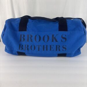 Brooks Brothers Weekender Duffle Bag Blue Canvas 19.5" *READ*